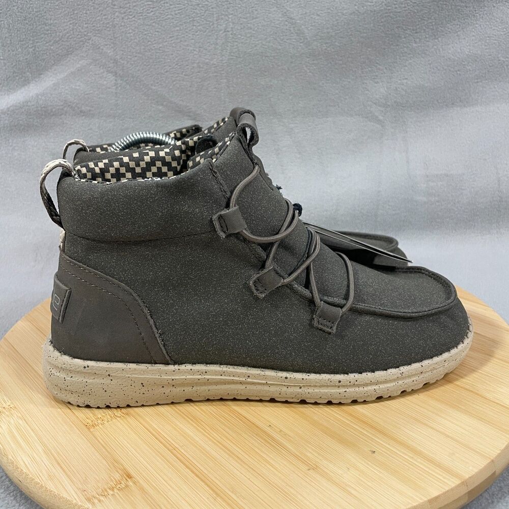 NWT Hey Dude Lea Women's US Size 6 Ankle Boots Coffee Gray Slip On Shoes